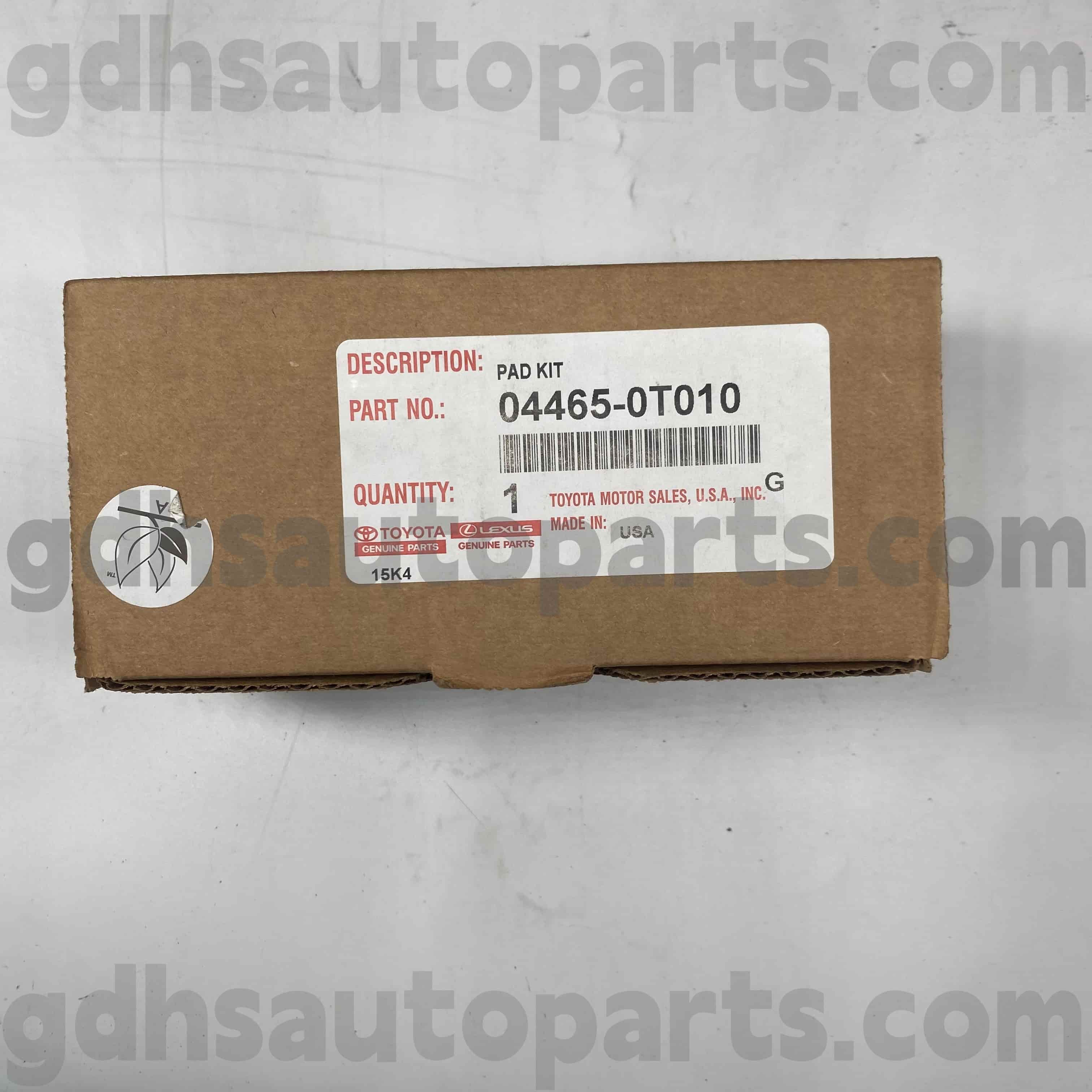 04465-0T010 Toyota Γνήσια μέρη μπροστινά μαξιλάρια φρένων για το σασί Venza no. AGV1# GGV1#