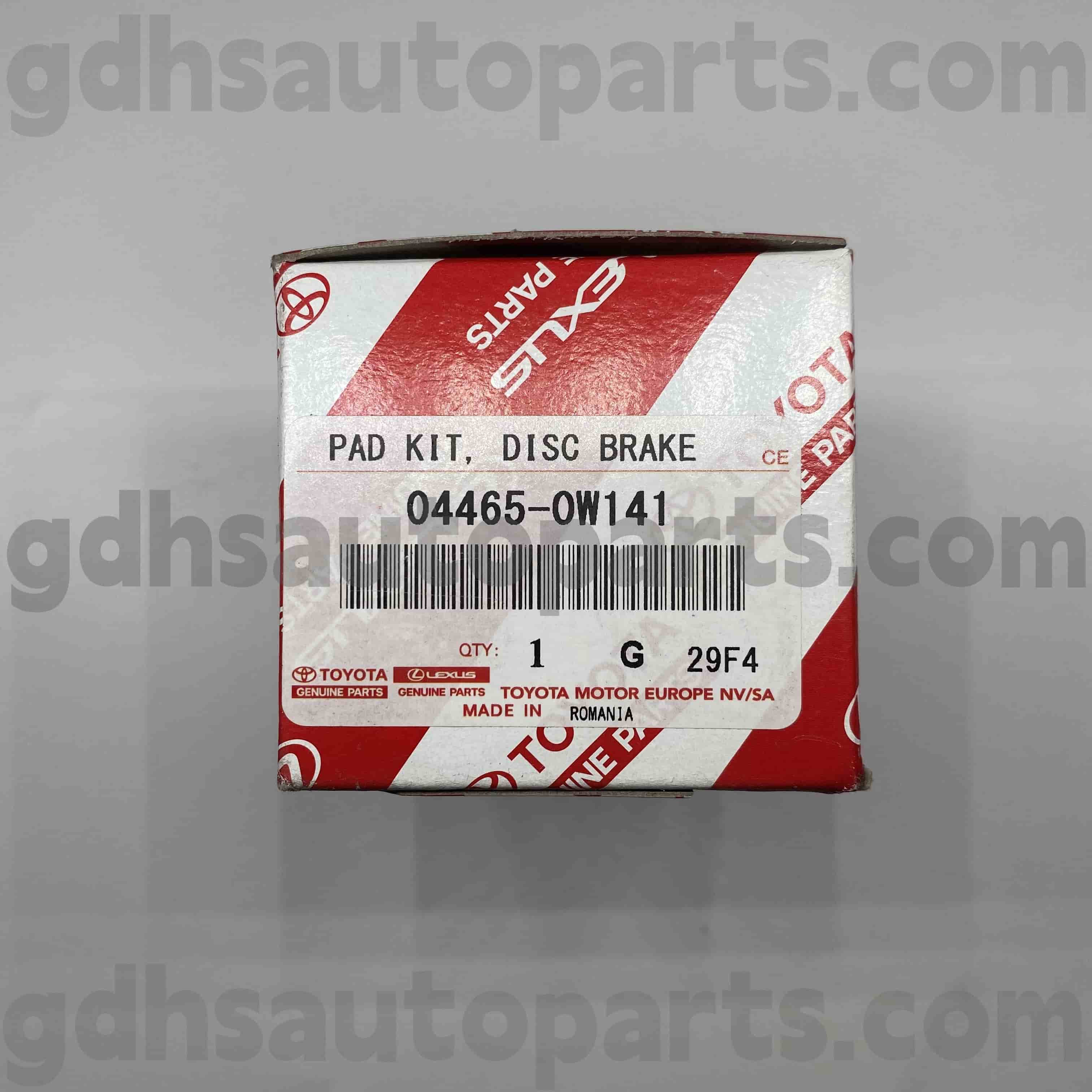 04465-0W141 Toyota Γνήσια μέρη μπροστινών φρένων για Prius, Lexus CT200H σασί όχι. Zvw30..eur