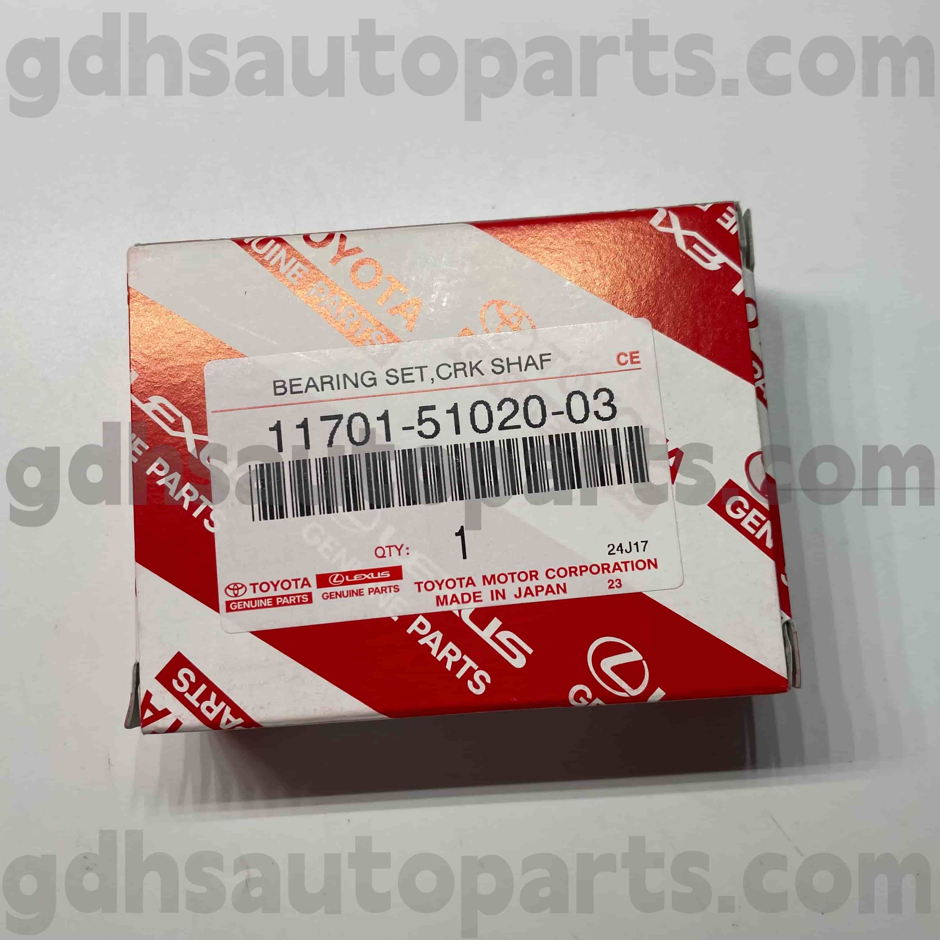 11701-51020-03 Γνήσια ανταλλακτικά Toyota Ρουλεμάν στροφαλοφόρου άξονα για σασί LAND CRUISER NO.1VDFTV VDJ201